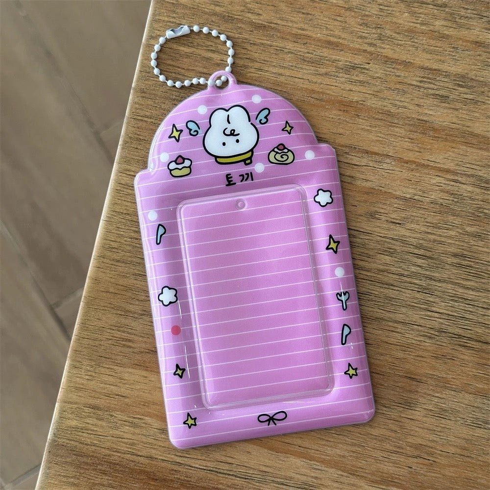 Kawaii Photocard Holder Keychain - Cute Angel Wing Card Display Bag - ArtGalleryZen