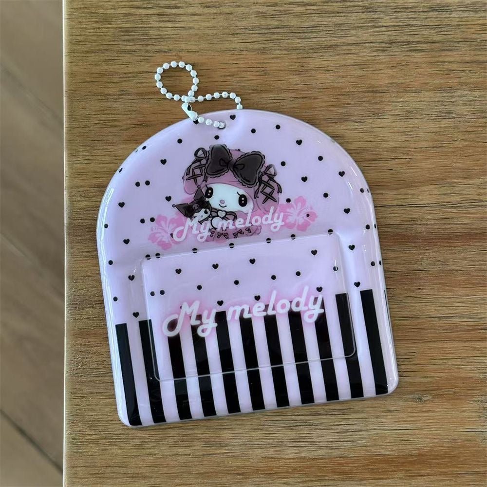 Kawaii Photocard Holder Keychain - Cute Pastel Bunny Card Display Bag - ArtGalleryZen