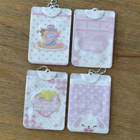 Thumbnail for Kawaii Photocard Holder Keychain - Cute Pink Bunny Card Display Bag - ArtGalleryZen