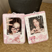 Thumbnail for Kawaii Photocard Holder Keychain - Cute Pink Bunny Card Display Bag - ArtGalleryZen