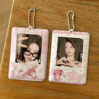 Thumbnail for Kawaii Photocard Holder Keychain - Cute Pink Bunny Card Display Bag - ArtGalleryZen