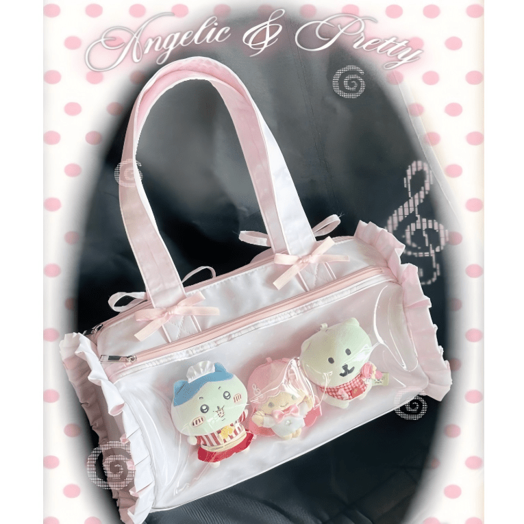 Kawaii Pink Polka Dot Display Bag | Photocard Holder Crossbody Bag - ArtGalleryZen