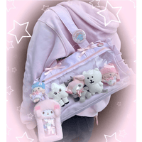 Thumbnail for Kawaii Pink Polka Dot Display Bag | Photocard Holder Crossbody Bag - ArtGalleryZen