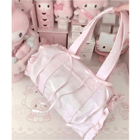 Thumbnail for Kawaii Pink Polka Dot Display Bag | Photocard Holder Crossbody Bag - ArtGalleryZen