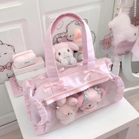 Thumbnail for Kawaii Pink Polka Dot Display Bag | Photocard Holder Crossbody Bag - ArtGalleryZen