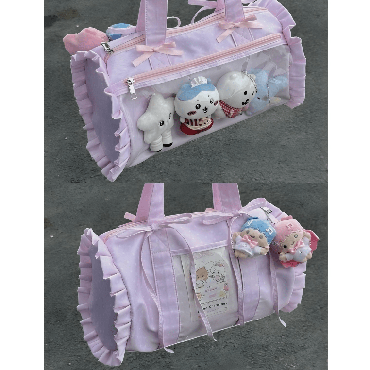 Kawaii Pink Polka Dot Display Bag | Photocard Holder Crossbody Bag - ArtGalleryZen