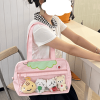 Thumbnail for Kawaii Pink Strawberry Kpop Fan Display Shoulder Crossbody Bag - ArtGalleryZen