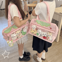 Thumbnail for Kawaii Pink Strawberry Kpop Fan Display Shoulder Crossbody Bag - ArtGalleryZen