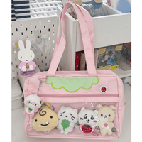 Thumbnail for Kawaii Pink Strawberry Kpop Fan Display Shoulder Crossbody Bag - ArtGalleryZen