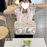 Thumbnail for Kawaii Pink Strawberry Kpop Fan Display Shoulder Crossbody Bag - ArtGalleryZen