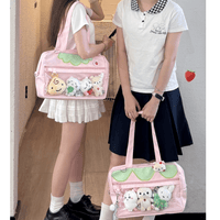 Thumbnail for Kawaii Pink Strawberry Kpop Fan Display Shoulder Crossbody Bag - ArtGalleryZen