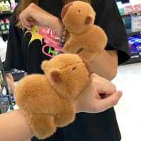 Thumbnail for Kawaii Plush Capybara Pops Clap Ring Wristband - ArtGalleryZen