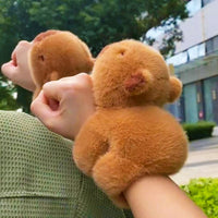 Thumbnail for Kawaii Plush Capybara Pops Clap Ring Wristband - ArtGalleryZen