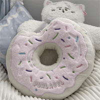 Thumbnail for Cute Plush Embroidered Donut Pillow