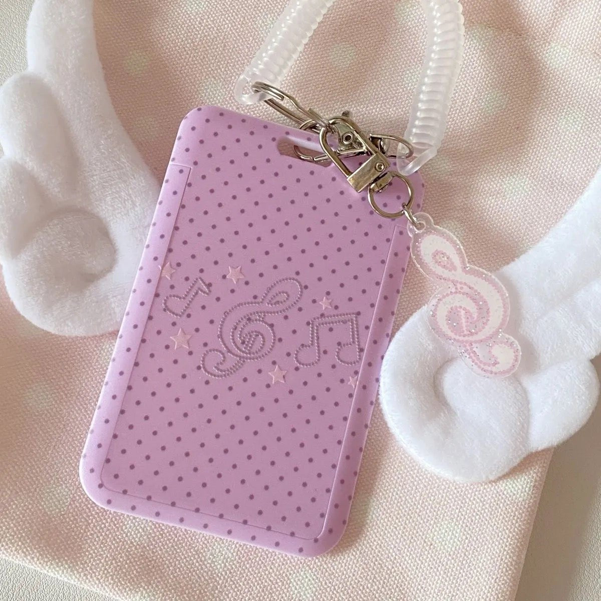 Kawaii Polka Dot Angel Wing Resin Photocard Holder Keychain - ArtGalleryZen