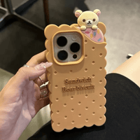 Thumbnail for Kawaii Rilakkuma Cookie Silicone iPhone Case - ArtGalleryZen