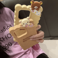 Thumbnail for Kawaii Rilakkuma Cookie Silicone iPhone Case - ArtGalleryZen