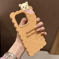 Thumbnail for Kawaii Rilakkuma Cookie Silicone iPhone Case - ArtGalleryZen