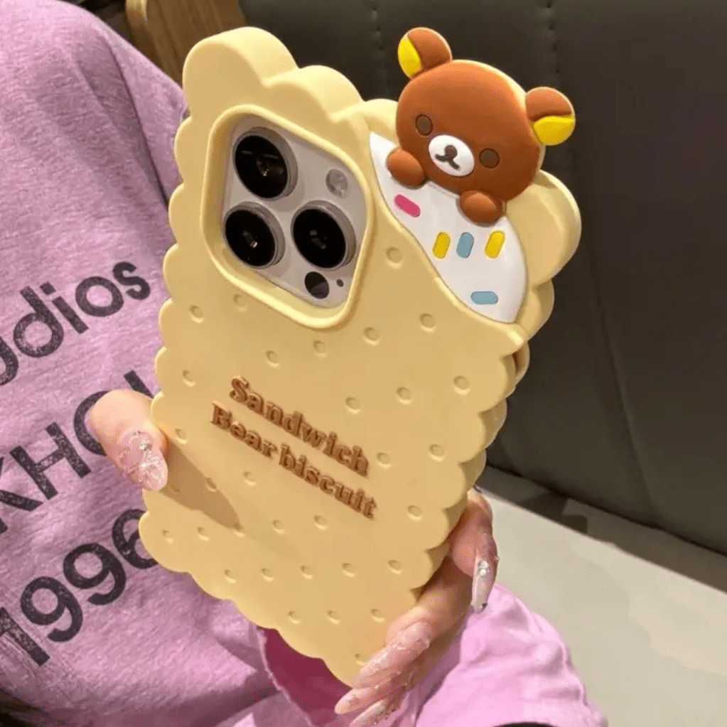 Kawaii Rilakkuma Cookie Silicone iPhone Case - ArtGalleryZen