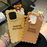 Thumbnail for Kawaii Rilakkuma Cookie Silicone iPhone Case - ArtGalleryZen