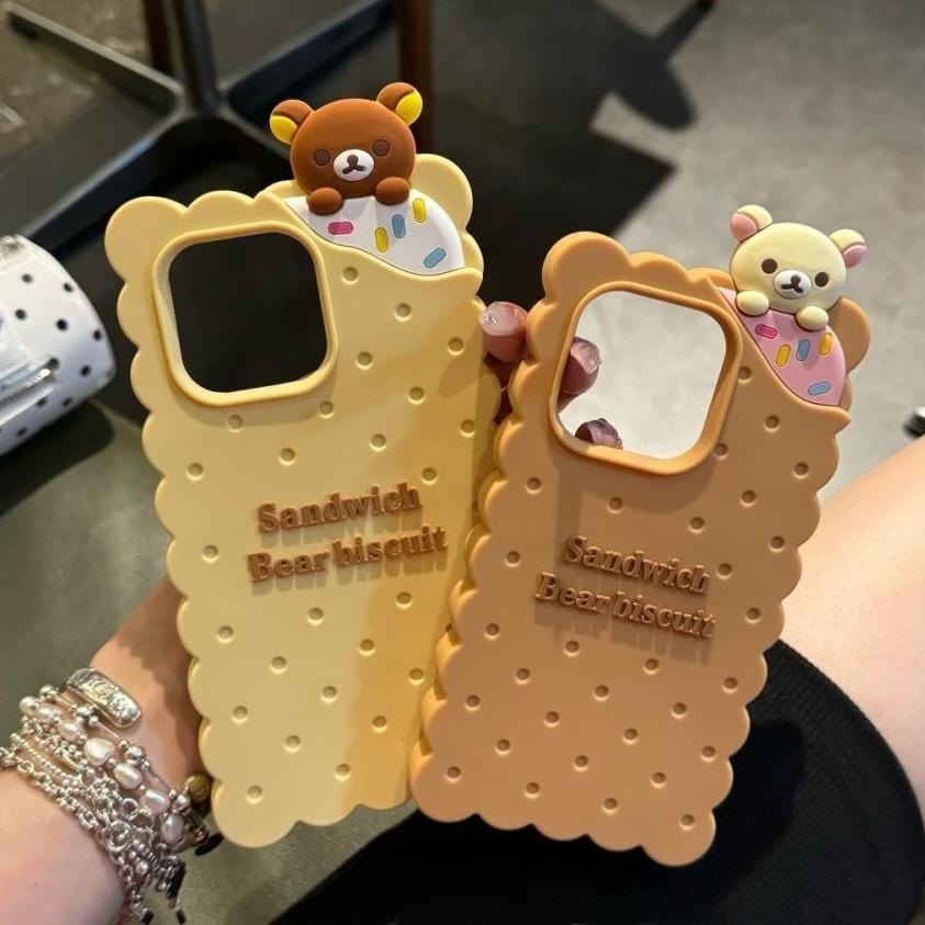 Kawaii Rilakkuma Cookie Silicone iPhone Case