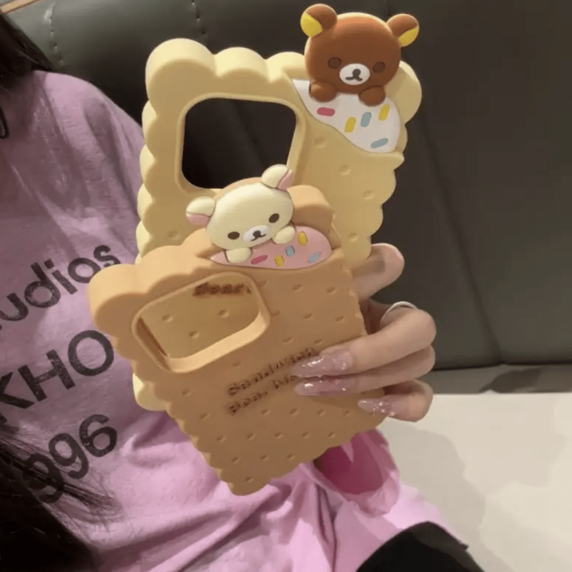 Kawaii Rilakkuma Cookie Silicone iPhone Case