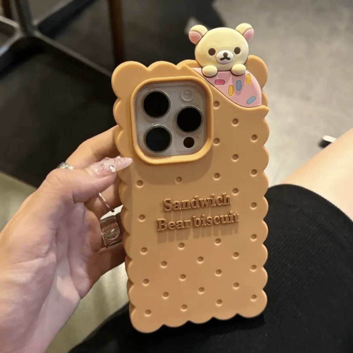 Kawaii Rilakkuma Cookie Silicone iPhone Case