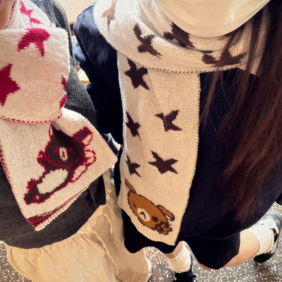 Kawaii Rilakkuma Star Knit Winter Scarf - ArtGalleryZen