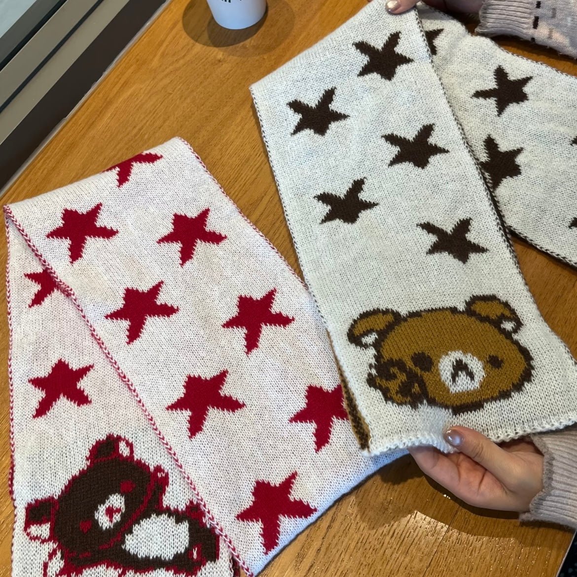 Kawaii Rilakkuma Star Knit Winter Scarf - ArtGalleryZen
