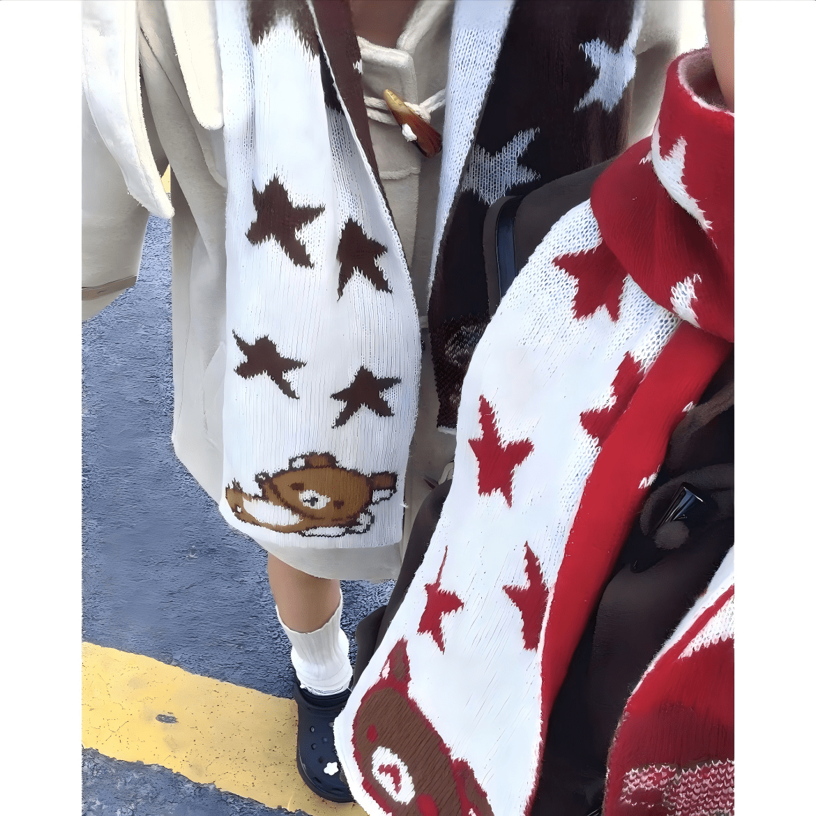 Kawaii Rilakkuma Star Knit Winter Scarf - ArtGalleryZen