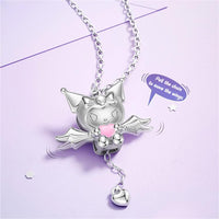 Thumbnail for Kawaii Sanrio Cupid Heart Moving Angel Wings Kuromi Necklace - ArtGalleryZen
