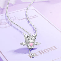 Thumbnail for Kawaii Sanrio Cupid Heart Moving Angel Wings Kuromi Necklace - ArtGalleryZen