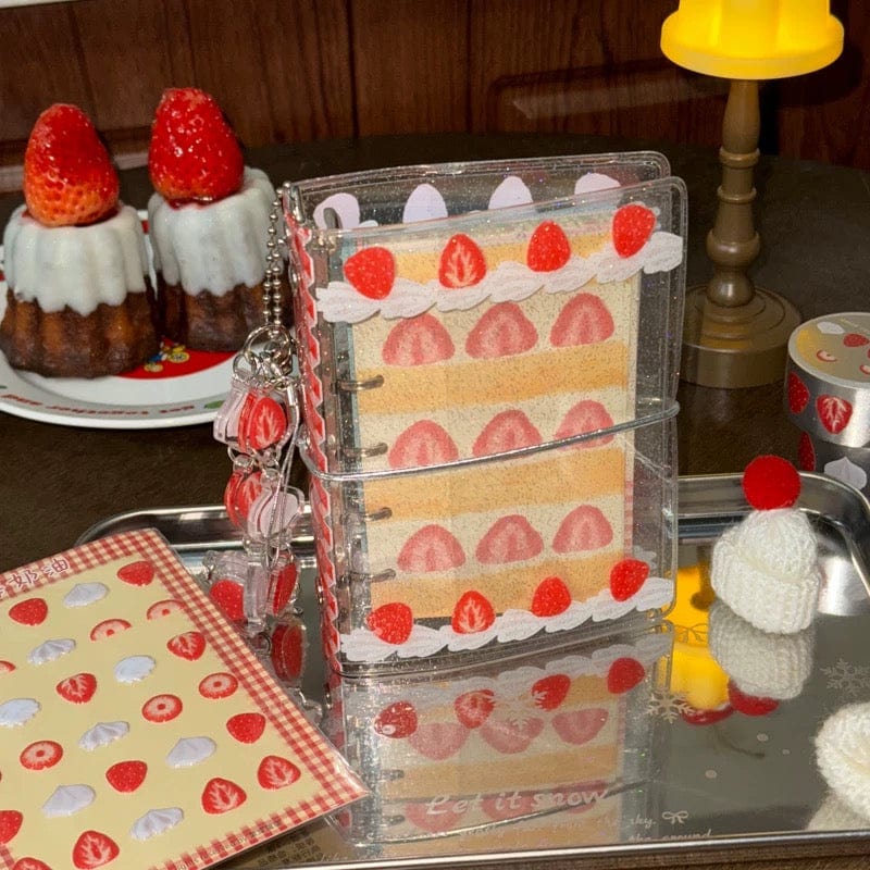 Kawaii Strawberry Cake A7 M5 PVC Binder Cover - ArtGalleryZen