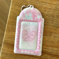 Thumbnail for Kawaii Strawberry Cake Photocard Holder Keychain - PVC Card Organizer - ArtGalleryZen
