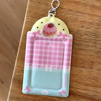 Thumbnail for Kawaii Strawberry Cake Photocard Holder Keychain - PVC Card Organizer - ArtGalleryZen