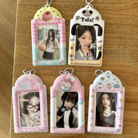 Thumbnail for Kawaii Strawberry Cake Photocard Holder Keychain - PVC Card Organizer - ArtGalleryZen