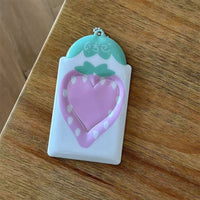 Thumbnail for Kawaii Strawberry Photocard Holder Keychain - Cute Kpop Card Display - ArtGalleryZen