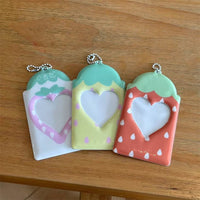 Thumbnail for Kawaii Strawberry Photocard Holder Keychain - Cute Kpop Card Display - ArtGalleryZen