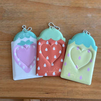 Thumbnail for Kawaii Strawberry Photocard Holder Keychain - Cute Kpop Card Display - ArtGalleryZen