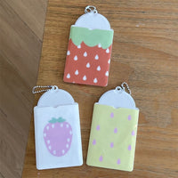 Thumbnail for Kawaii Strawberry Photocard Holder Keychain - Cute Kpop Card Display - ArtGalleryZen