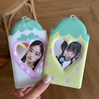Thumbnail for Kawaii Strawberry Photocard Holder Keychain - Cute Kpop Card Display - ArtGalleryZen