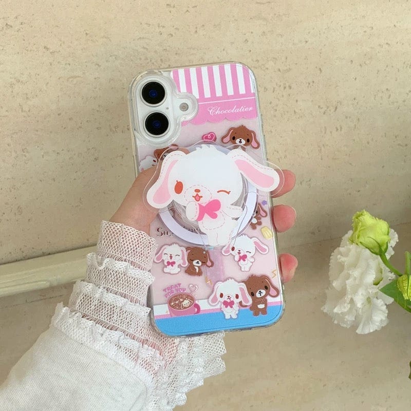 Kawaii Sugarbunnies Magnetic Stand iPhone Case - ArtGalleryZen