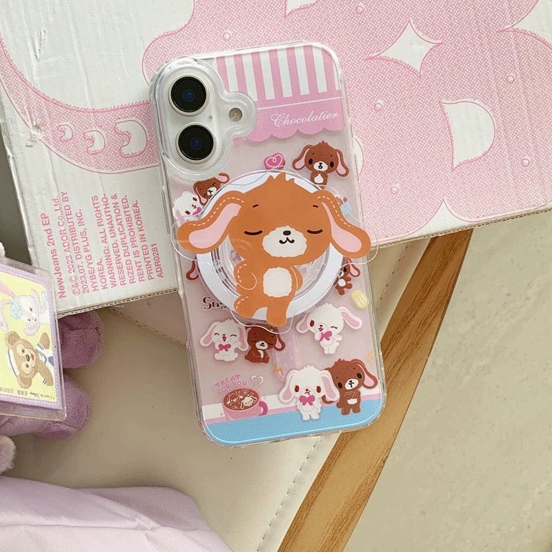 Kawaii Sugarbunnies Magnetic Stand iPhone Case - ArtGalleryZen