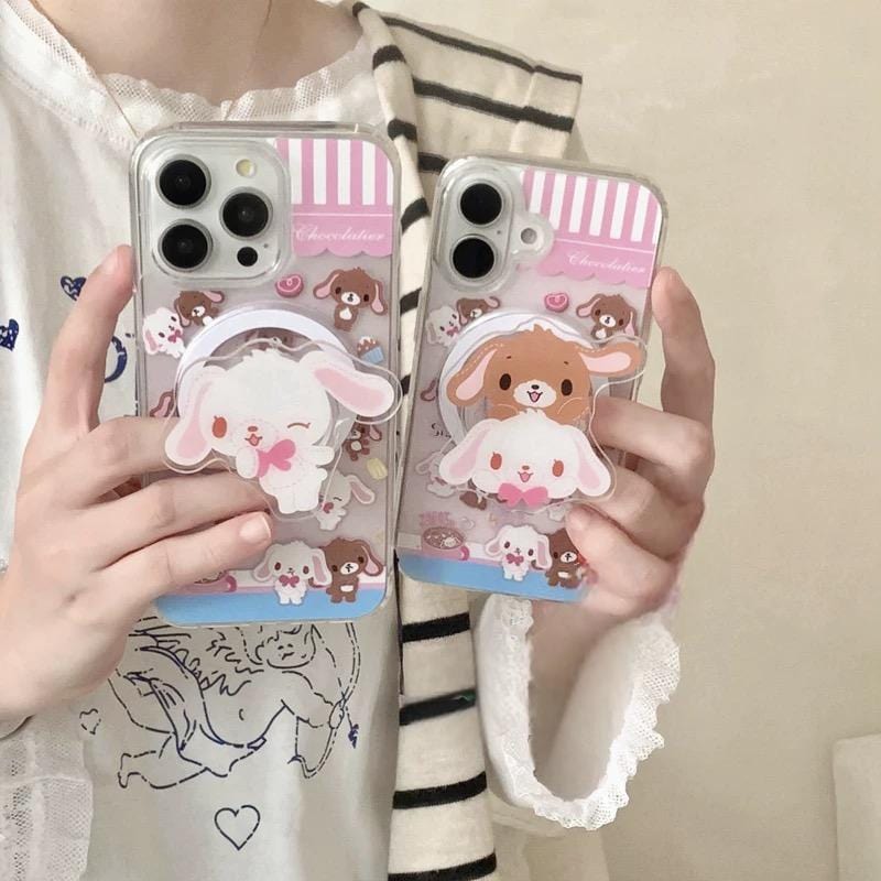 Kawaii Sugarbunnies Magnetic Stand iPhone Case - ArtGalleryZen