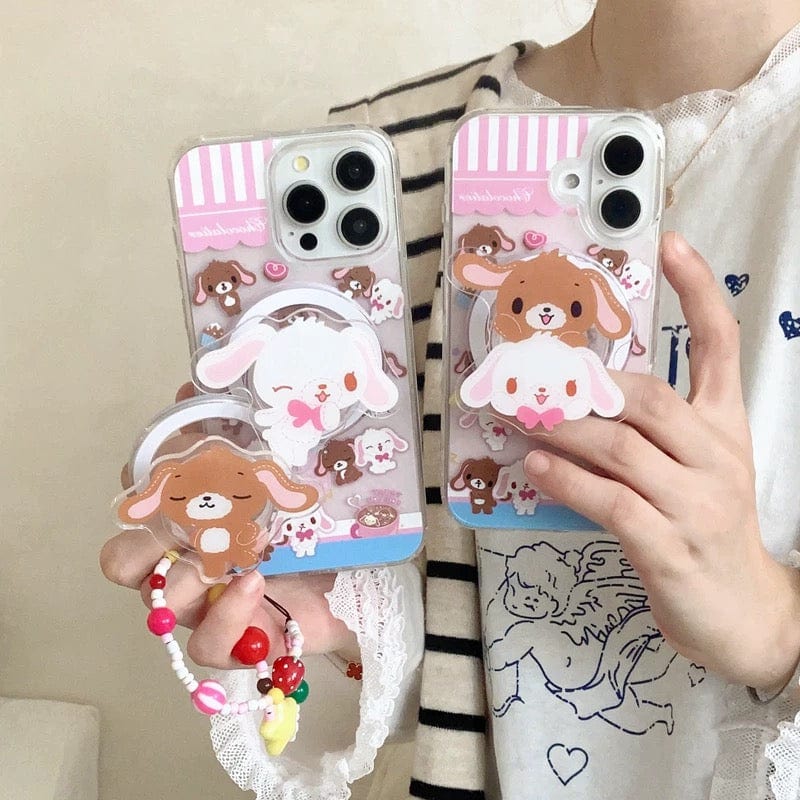 Kawaii Sugarbunnies Magnetic Stand iPhone Case - ArtGalleryZen