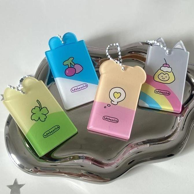 Korea Style Puppy Cat Acrylic Kpop Keychain Photocard Holder - ArtGalleryZen