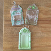 Thumbnail for Korean Style Lucky Clover Transparent Kpop Keychain Photocard Holder - ArtGalleryZen