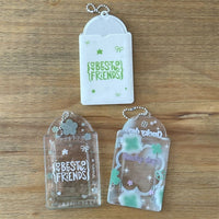 Thumbnail for Korean Style Lucky Clover Transparent Kpop Keychain Photocard Holder - ArtGalleryZen