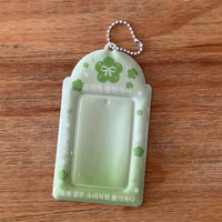 Thumbnail for Korean Style Lucky Clover Transparent Kpop Keychain Photocard Holder - ArtGalleryZen