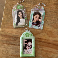 Thumbnail for Korean Style Lucky Clover Transparent Kpop Keychain Photocard Holder - ArtGalleryZen